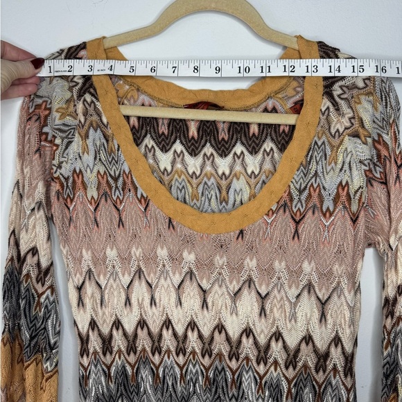 Vintage Missoni Knit Chevron Dress with Scarf and Lining - size IT 42 / US 6 - Picture 9 of 17